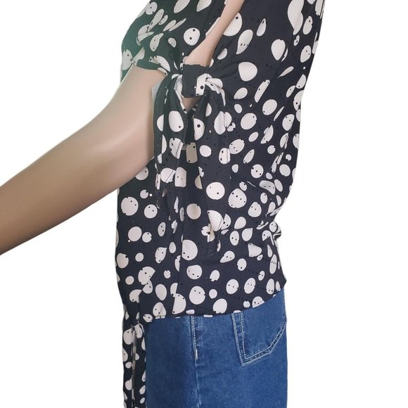 Frank Lyman Sz 4 Polka Dot Tie-Front and Sleeve Sequin Top - Picture 3 of 10